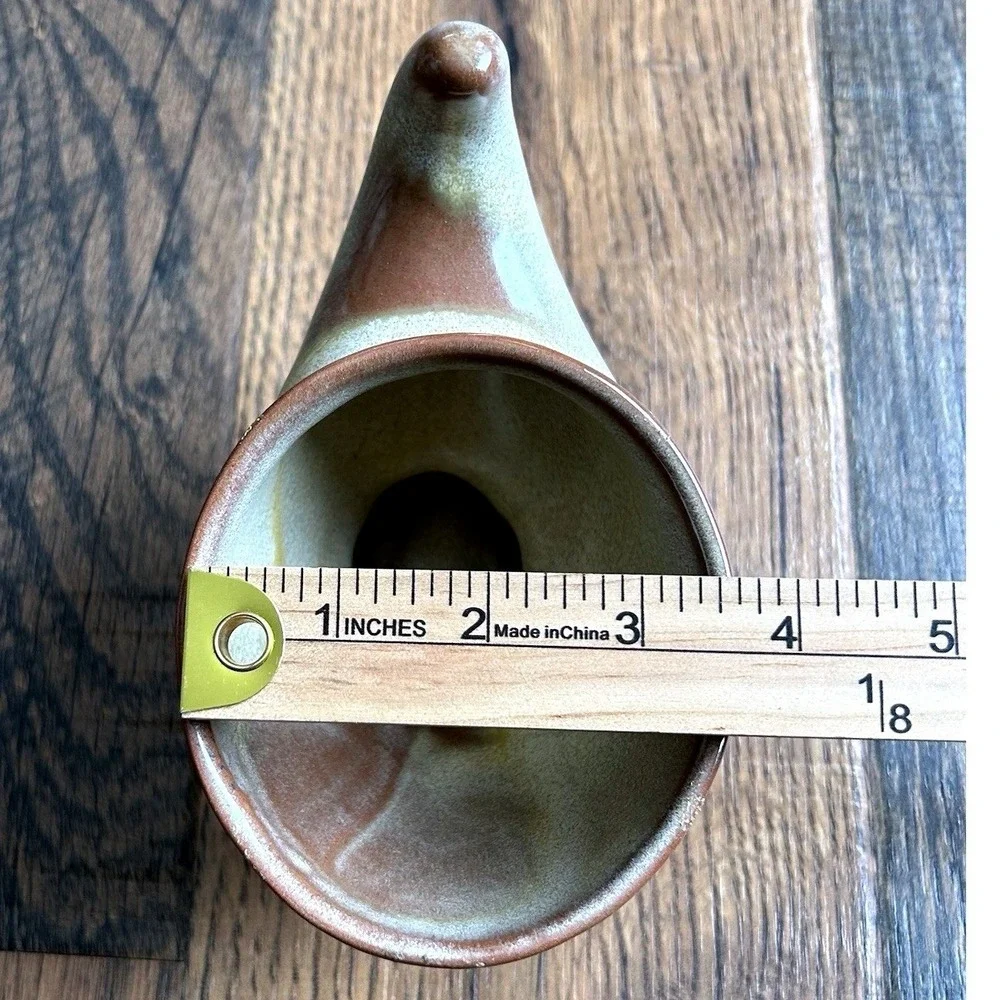 Frankoma Pottery 575 Footed Vase Brown Tan Green Glaze Vintage Decor